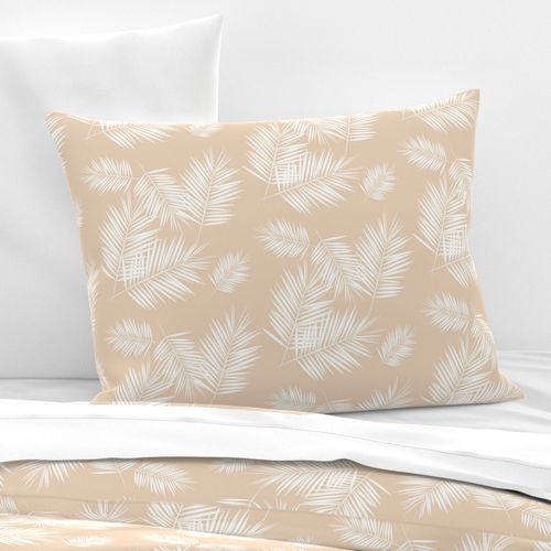 Palm leaf - white on nude Palm leaves Palm tree tropical plants summer 