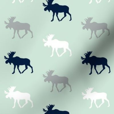 multi moose on mint (small scale)|| the northern lights collection