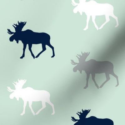 multi moose on mint || the northern lights collection