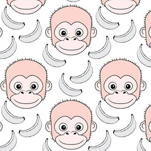 monkey-face-and-bananas---soft pink-on-white
