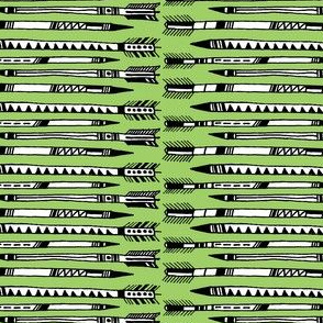 arrows fabric in green