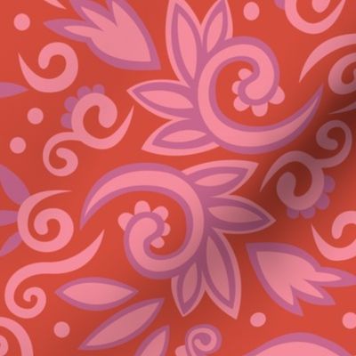 summer leaves – soft pink, orange, purple