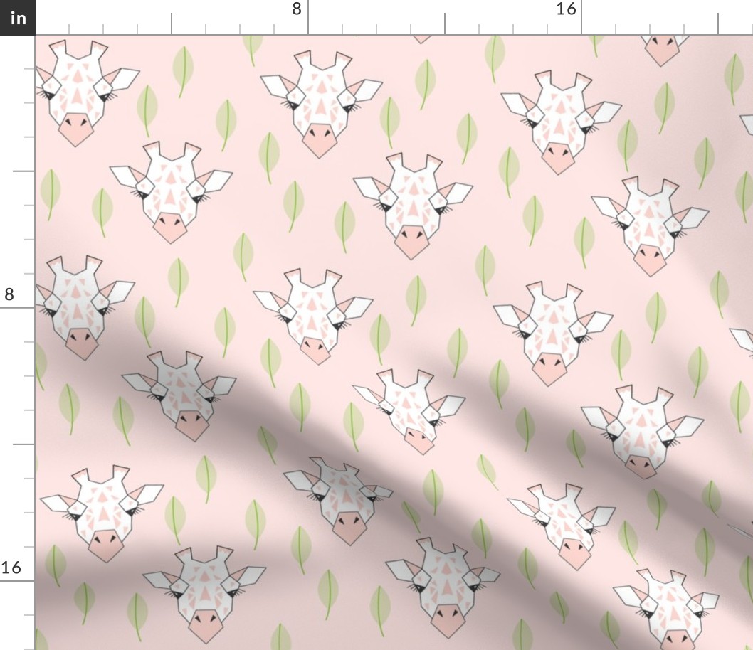 giraffe-and-leaves-on-soft-pink