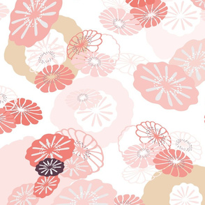 Pretty Poppies-White and Pink