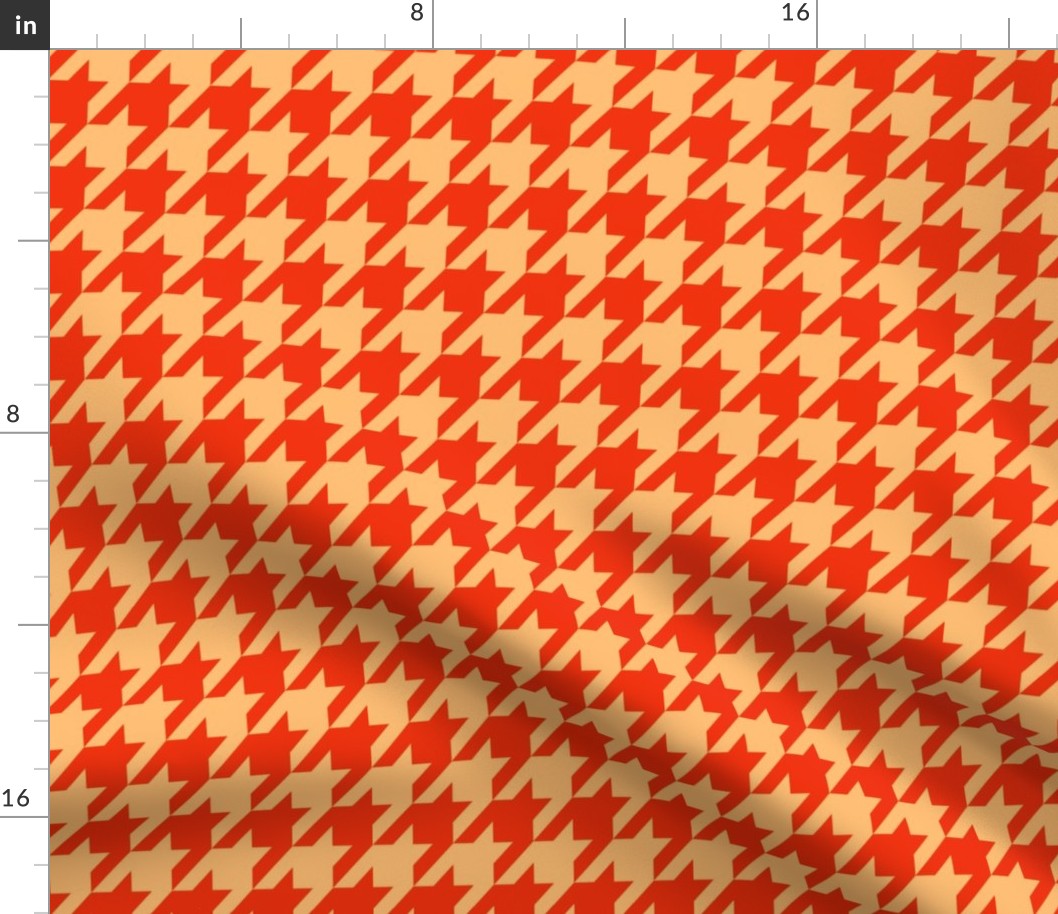 Houndstooth Red and Beige