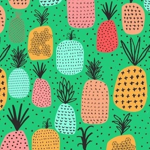 Pineapples on Green