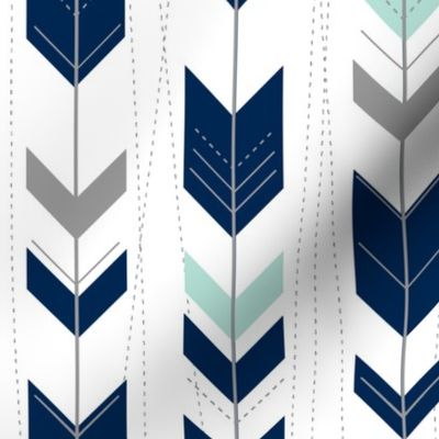  arrows //indigo , grey and mint