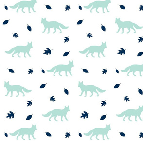 Autumn Fox// mint and navy