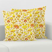 Fun Fungi -Funny Quirky Nature Mushroom Party - Pink Yellow Orange Cream