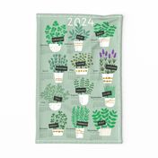 Herbs tea towel calendar 2024 (light)