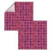 QUATREFOIL SUBTLE GLOW MODERN CORAL SALMON PURPLE PINK MEDIEVAL JAPANESE SYMBOL