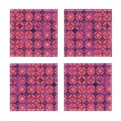 QUATREFOIL SUBTLE GLOW MODERN CORAL SALMON PURPLE PINK MEDIEVAL JAPANESE SYMBOL