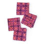 QUATREFOIL SUBTLE GLOW MODERN CORAL SALMON PURPLE PINK MEDIEVAL JAPANESE SYMBOL