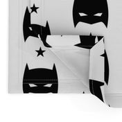 Superhero Batmask Star Black and White Monochrome