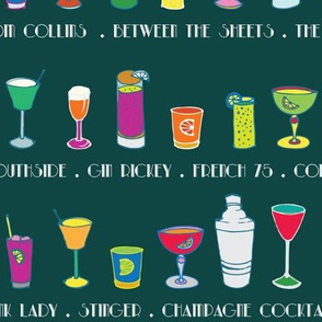 Line 'em up! - Speakeasy Cocktails on Teal