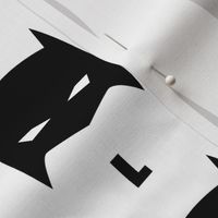 Superhero Bat Mask Initial L Black and White