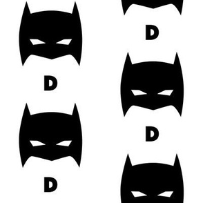 Superhero Bat Mask Initial D Black and White