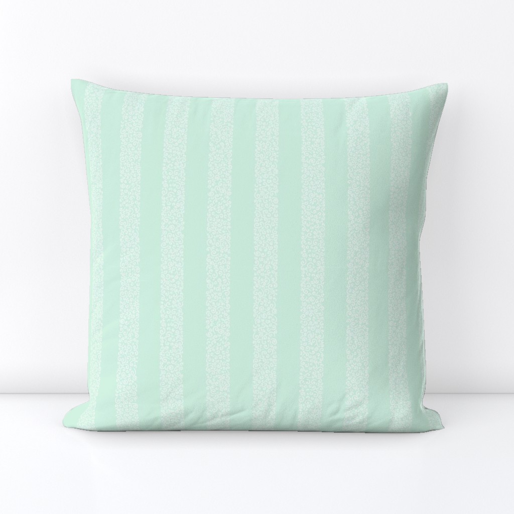 small ammonite stripes - white on mint