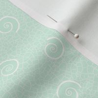 ammonites and crackle texture - mint and white