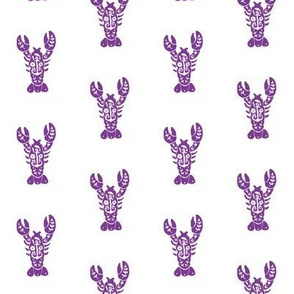 Lobster Block Print - Purple