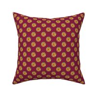 GOLD FLOWER MANDALA BURGUNDY ROSEWOOD Smaill dots