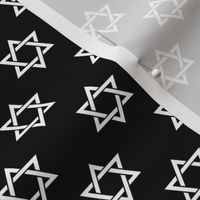 One Inch White Star of David on Black