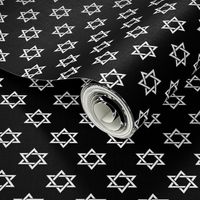 One Inch White Star of David on Black