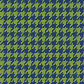 Houndstooth Cobalt Blue and Kelly Green