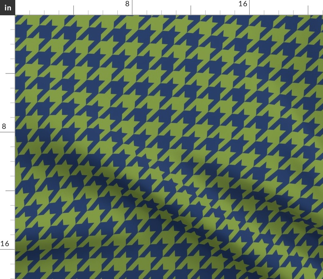 Houndstooth Cobalt Blue and Kelly Green