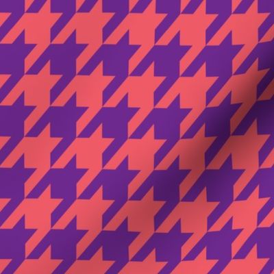 Violet and Coral Houndstooth 