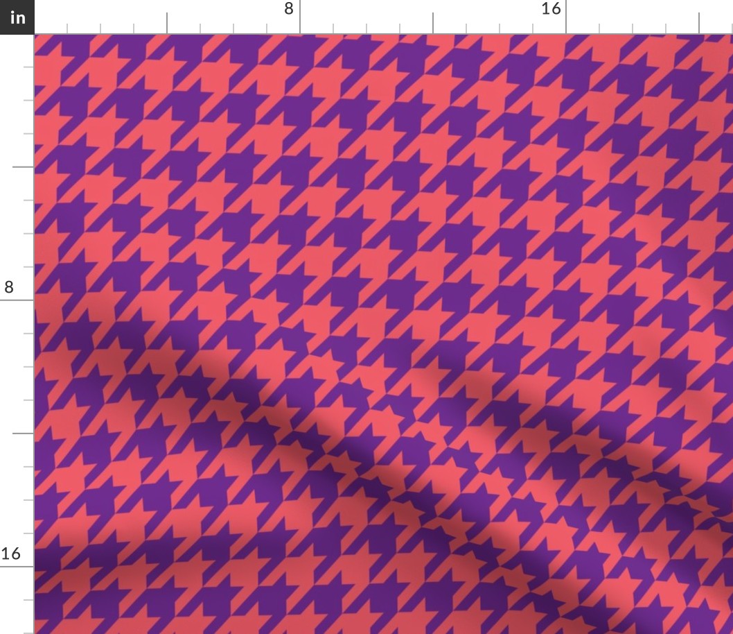 Violet and Coral Houndstooth 
