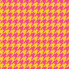 Houndstooth Gold and Hot Pink