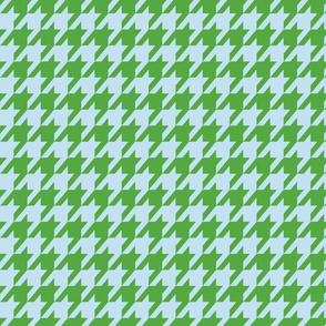 Houndstooth Baby Blue and Kelly Green