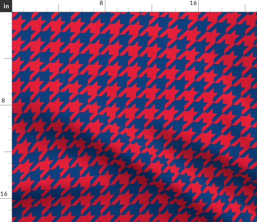 Houndstooth Red Navy