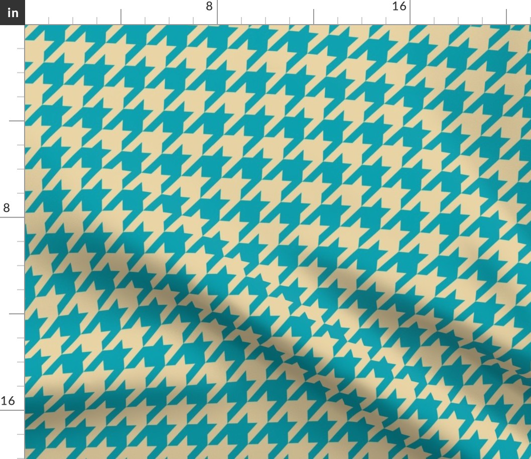Houndstooth Tan and Teal