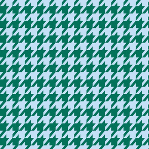 Houndstooth Baby Blue and Jade