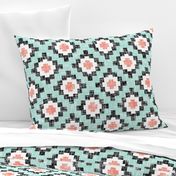 Mint + Coral Woven West by Southwest (limited palette) by Su_G_©SuSchaefer