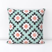 Mint + Coral Woven West by Southwest (limited palette) by Su_G_©SuSchaefer