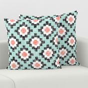 Mint + Coral Woven West by Southwest (limited palette) by Su_G_©SuSchaefer