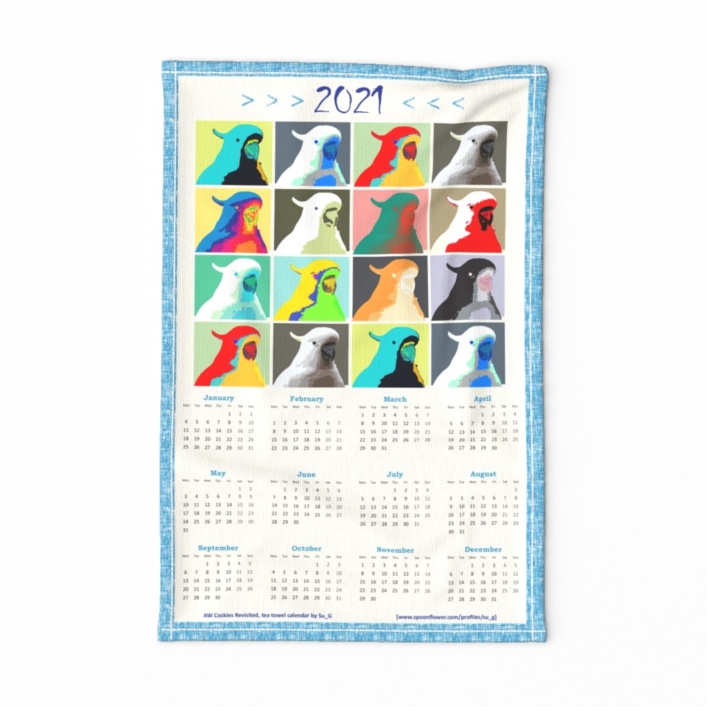 AW Cockies Revisited, tea towel calendar by Su_G_©SuSchaefer