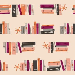 Mid Century Bookworm  // Pink & Orange