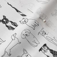 dogs // black and white hand drawn dog illustration cute dogs pet dogs 