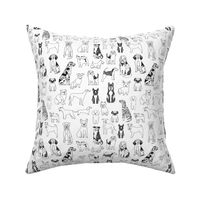 dogs // black and white hand drawn dog illustration cute dogs pet dogs 