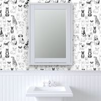 dogs // black and white hand drawn dog illustration cute dogs pet dogs 