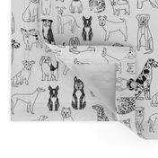 dogs // black and white hand drawn dog illustration cute dogs pet dogs 