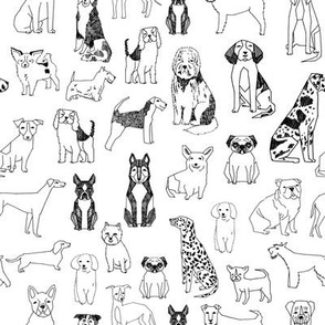 Black And White Dog Fabric, Wallpaper and Home Decor | Spoonflower