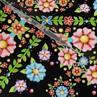 Millefiori Floral Vertical Stripe