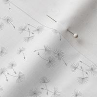 Grey Floral with Hand-Drawn Dandelion Seeds