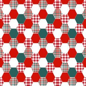 christmas hexagon plaid simple cheater quilt quilting hexies 