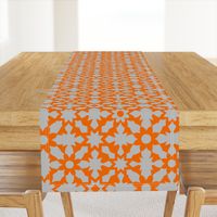 Floral Field - Orange Grey